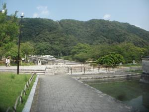 吉香公園の噴水手前の写真