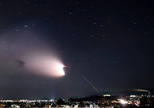 イプシロンロケット3号機岩国上空