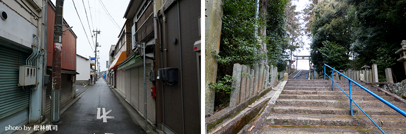 鍛冶屋町と椎尾神社へ続く階段