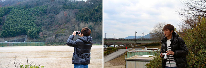 錦帯橋、河川敷