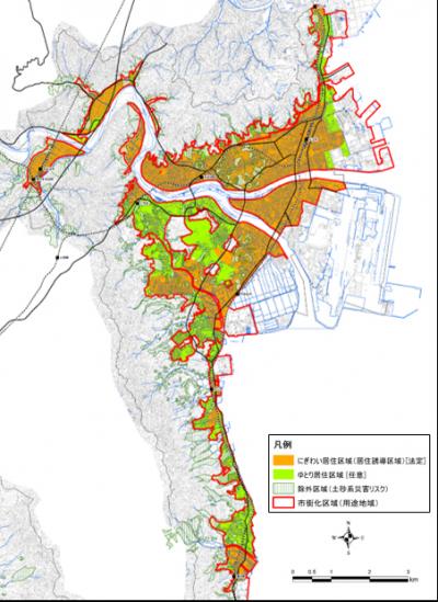 岩国市立地適正化計画（案）誘導区域等の区分図