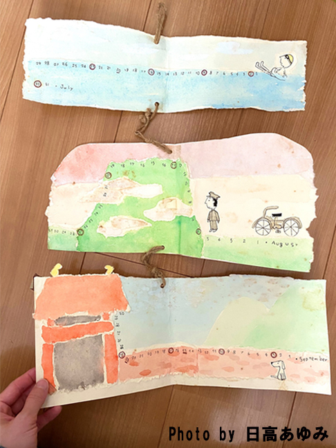 日高さんが中学時代に作成したカレンダー