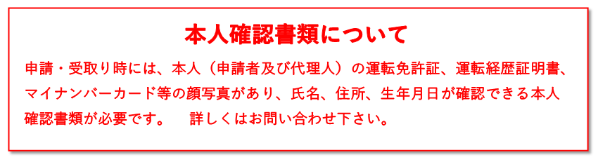 本人確認書類について