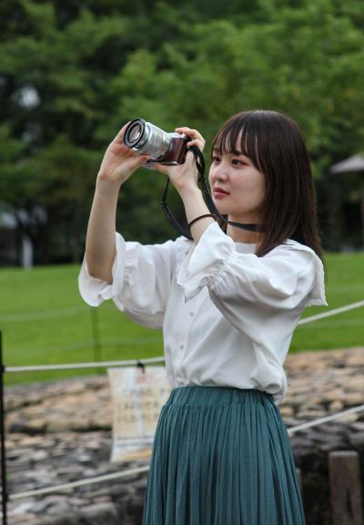 吉香公園で撮影するなみやんさん