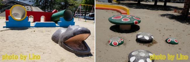 公園内の遊具の写真