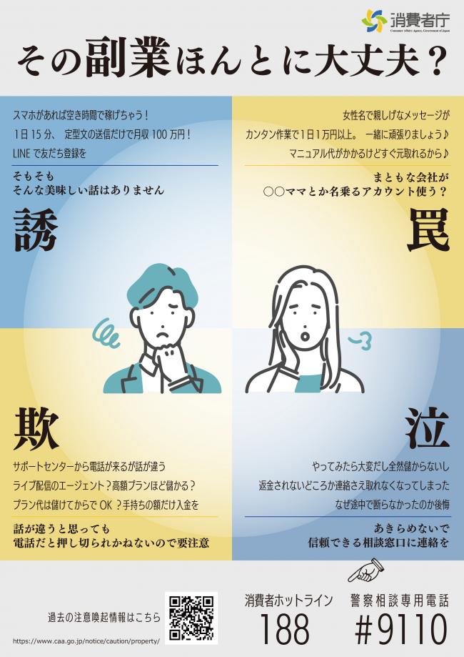 副業に関する注意喚起のチラシ