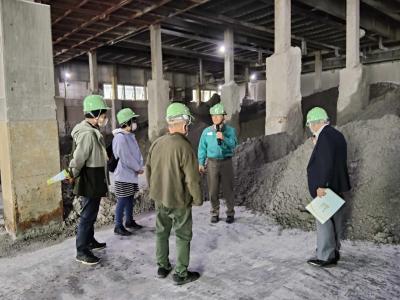 処理済み焼却灰のストックヤード