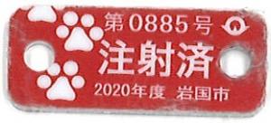 平成28年度以降の狂犬病予防注射済票の写真