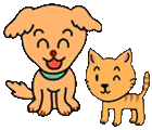 犬と猫のイラスト画像