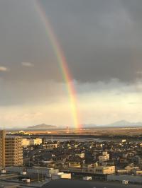 岩国錦帯橋空港に架かる虹