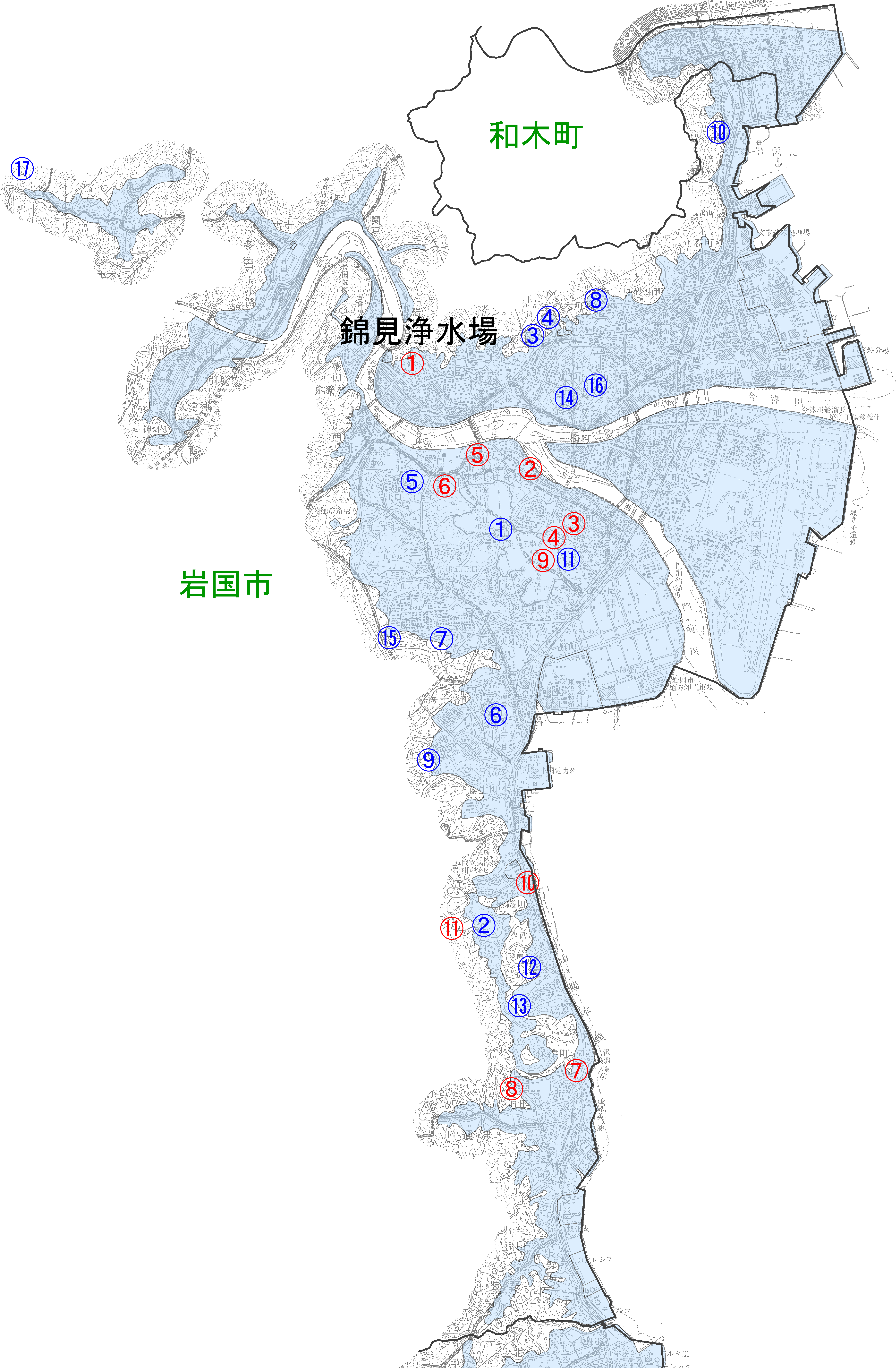 旧市内施設位置図