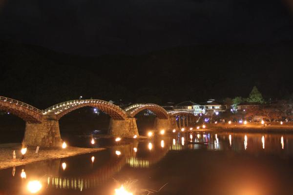 錦帯橋篝火2